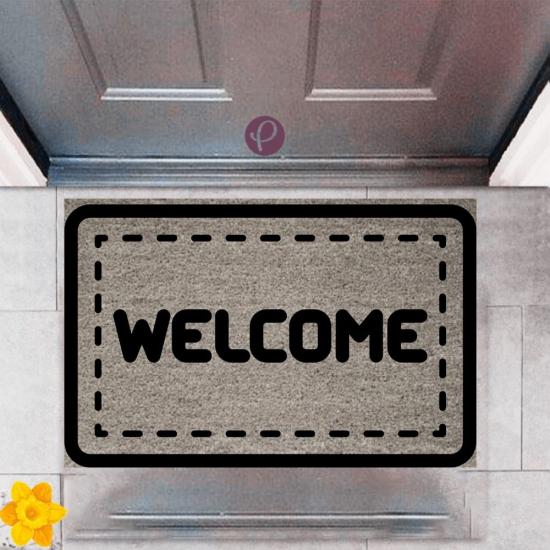 Kapı Önü Paspası Dekoratif Dijital Baskı Welcome P-2351