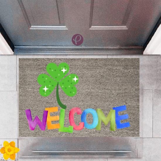 Kapı Önü Paspası Dekoratif Dijital Baskı Welcome P-2357